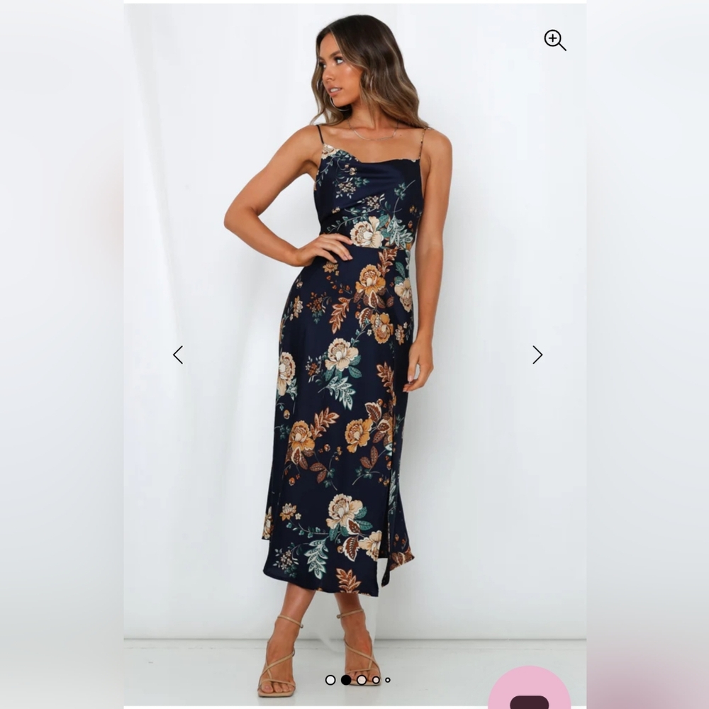 Navy Floral Midi Dress by Selfie Leslie